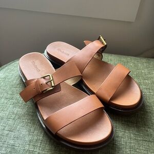 Madewell Tan Leather Buckle Sandals